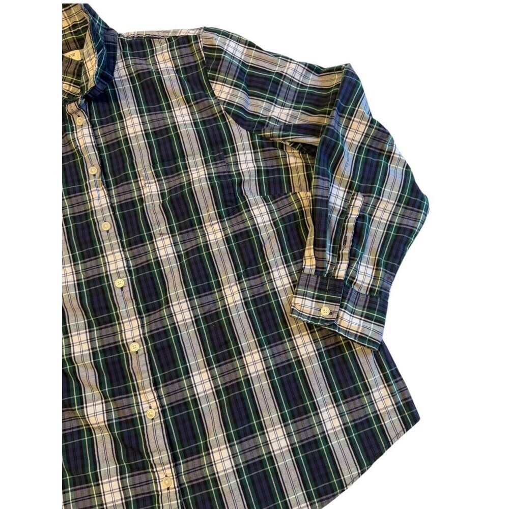 J Crew Re-Imagined Poplin Signature Fit Button-Up Shirt Women’s 2X Plaid Cotton - Picture 5 of 10
